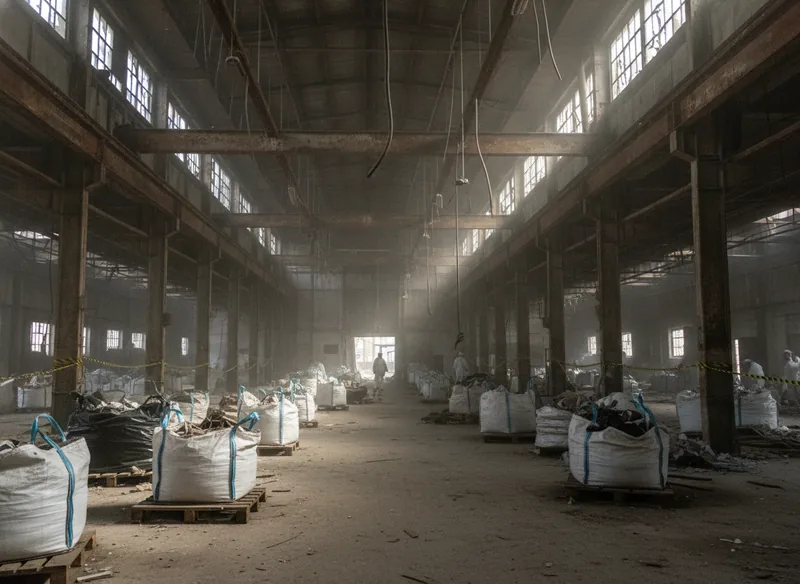 Bâtiment industriel brestois curé de ses matériaux amiantés avant démolition